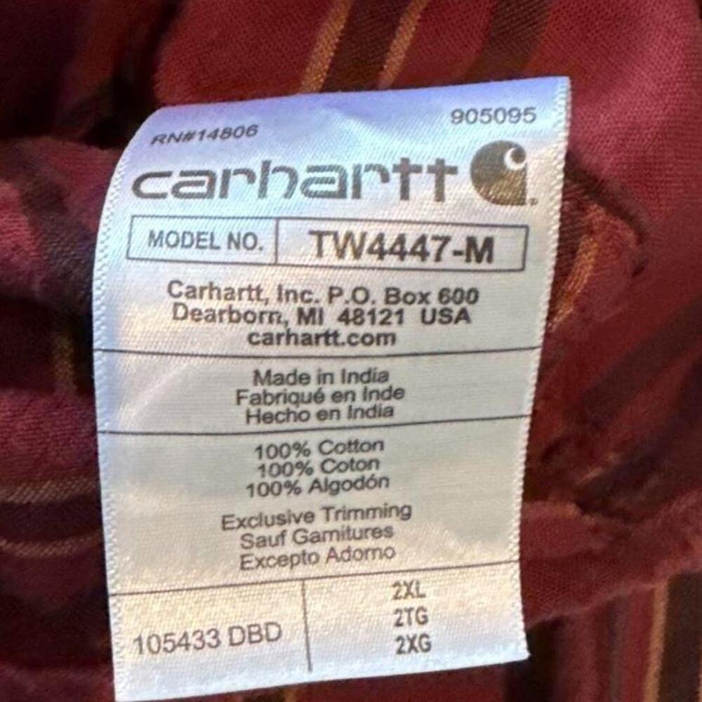 Carhartt burgundy shirt 100% Cotton - Picture 7 of 7